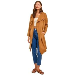 Women's Draped Wide Lapel Cardigan Sweater with Pockets by In Loom S/M